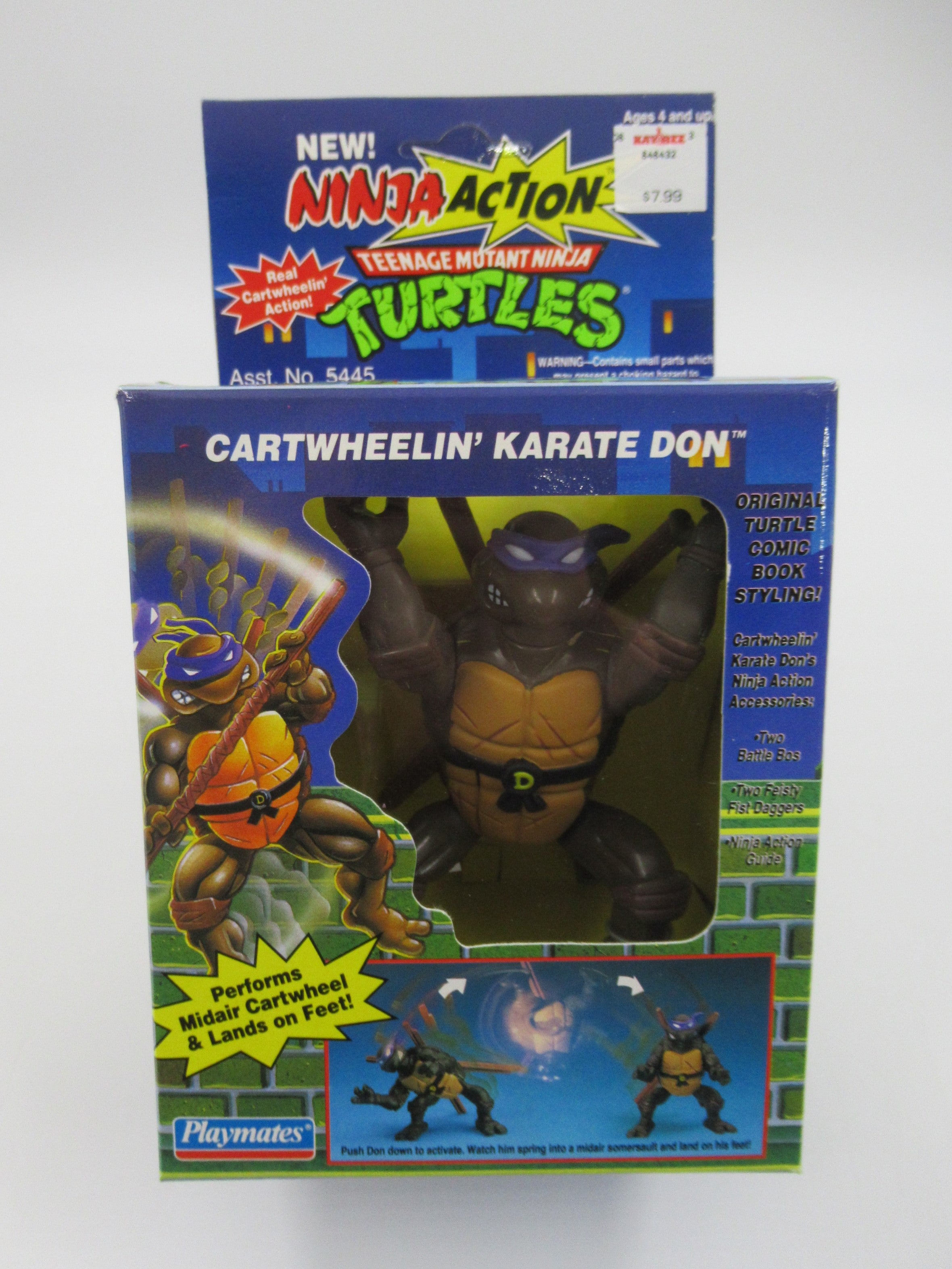 Teenage Mutant Ninja Turtles Cartwheelin' Karate Don Ninja Action 5" Figure TMNTs - Playmates (1993)